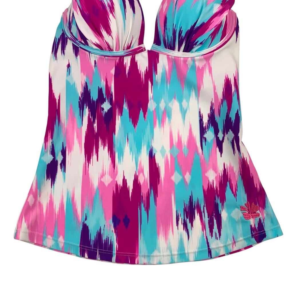 Hapari Tankini Swim Top Halter Neck Colorful Underwire Women's 0 2 XS - Picture 4 of 10